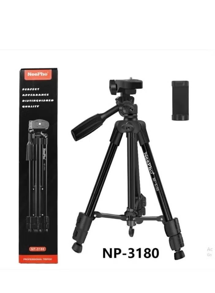 ني فو حامل ثلاثي احترافي NP-3180 عالي الجودة HP/Camera ABS+PC DSLR Universal ممتد حتى 1360 مم مطوي حتى 500 مم لوحة تحرير سريعة مع برغي 1/4 بوصة - Image 5